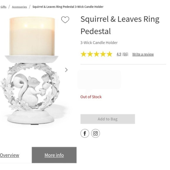 'BATH & BODY WORKS' CERAMIC PEDESTAL 'WOODLAND CREATURES' 3~WICK CANDLE STAND - Picture 12 of 15